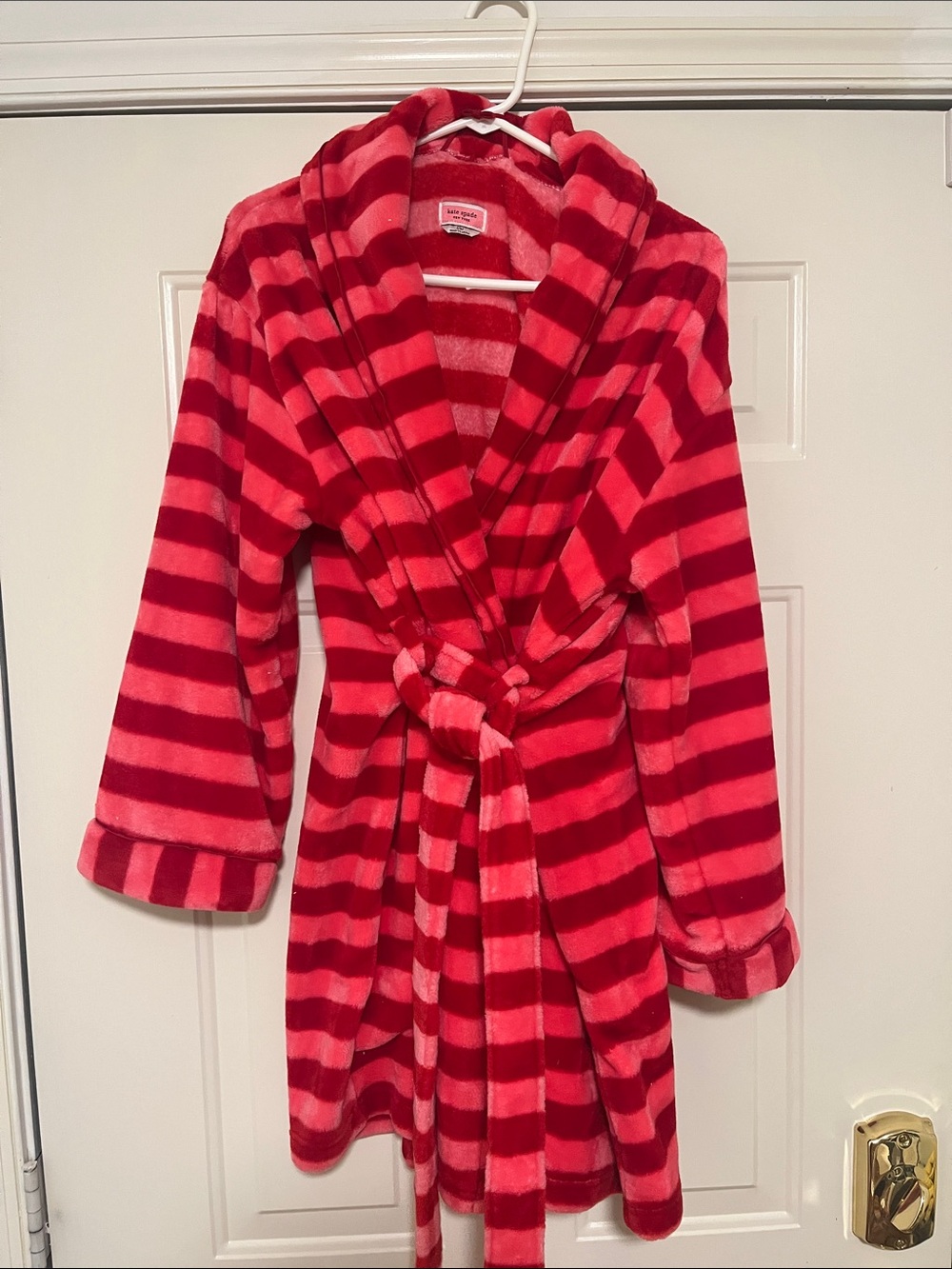 kate spade Pink and Dark Red Striped Robe